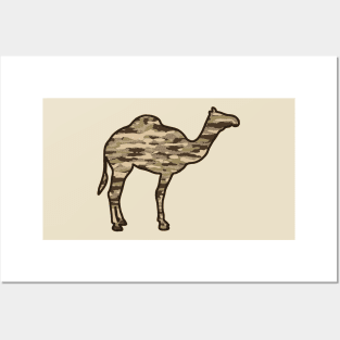 Desert camouflage Mosaik Style dromedary Posters and Art